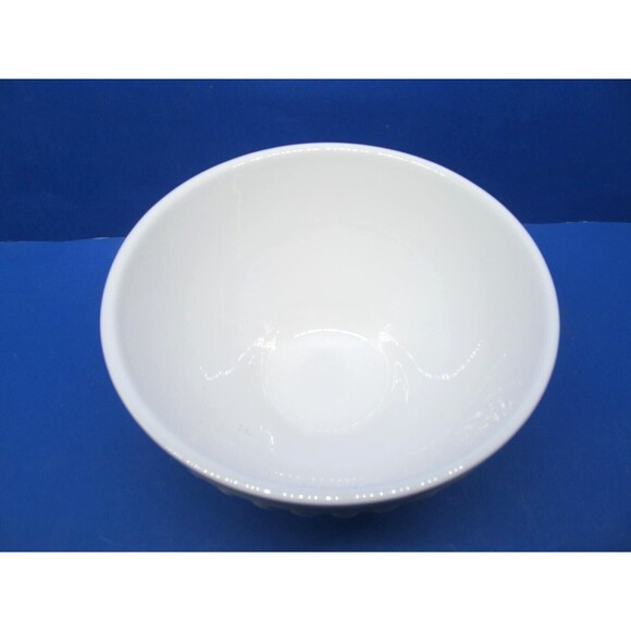 Farval White Footed Embossed Beaded 6 3/4"W X 3 1/2"H Round Bowl VGC Portugal - Picture 2 of 8